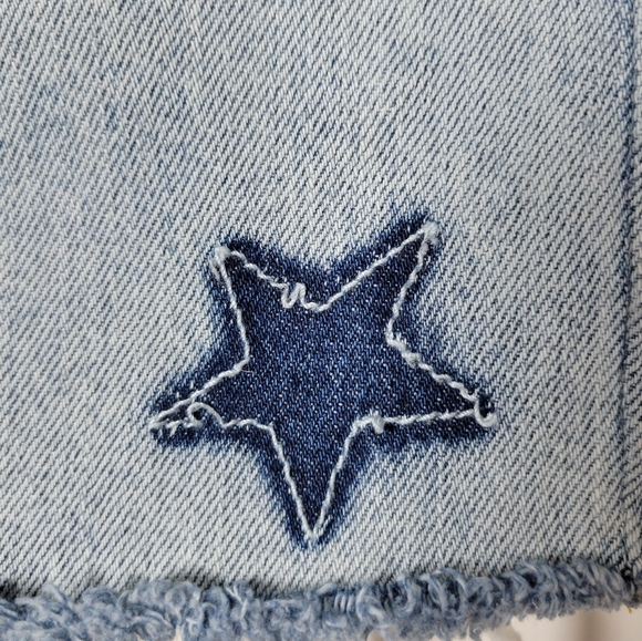 Rails Logan Star Denim Shorts Size 30 Medium Wash Button Fly 100% Cotton - Picture 3 of 12